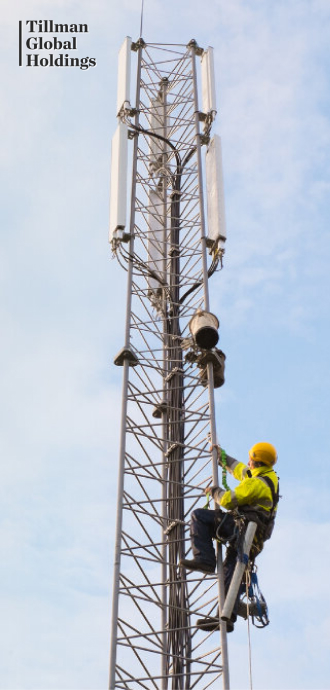 Worker on Cell Tower, Tillman Global Holdings 