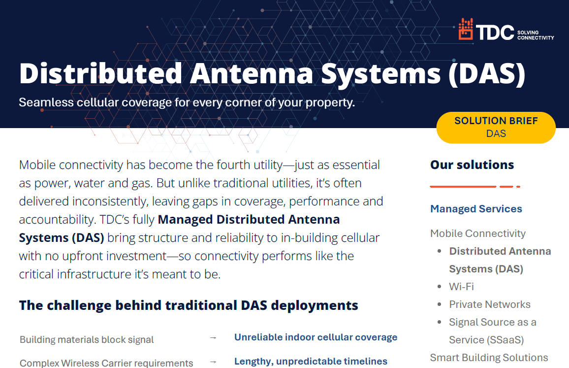 Mobile Connectivity Solution Briefs | TDC