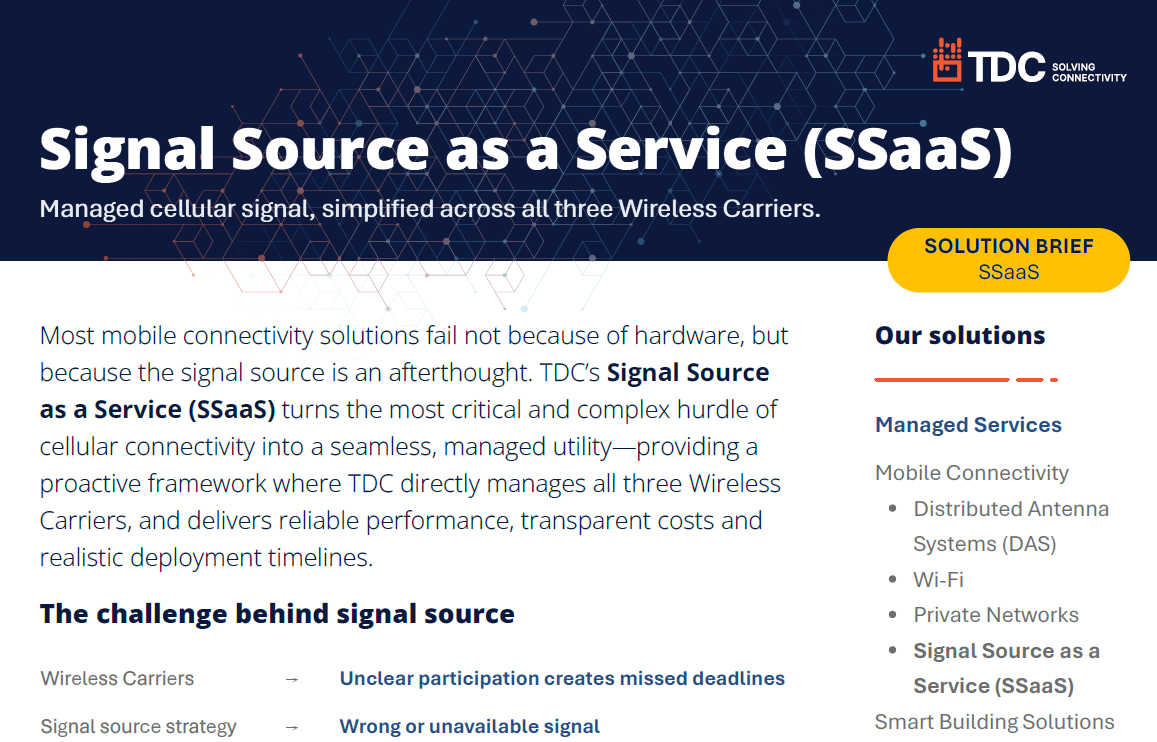 Signal Source as a Service (SSaaS) Solution Brief - Tillman Digital ...
